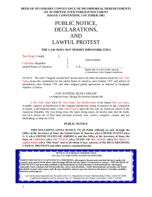 DEED of SECONDARY CONVEYANCE of INCORPOREAL HEREDITAMENTS Template  Form