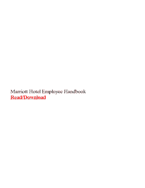 Marriott Employee Handbook  Form