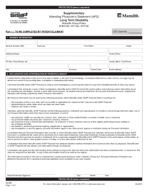 Attending Physicians Statement APS  Form
