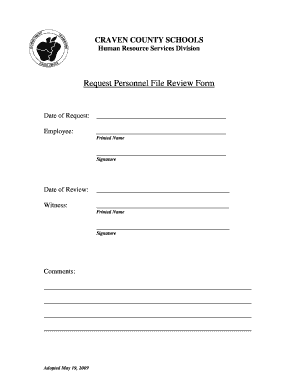 Request Personnel File Review Form