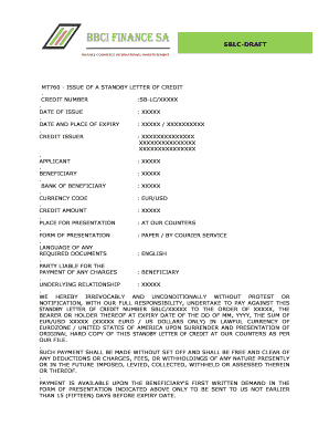 Sblc Sample  Form