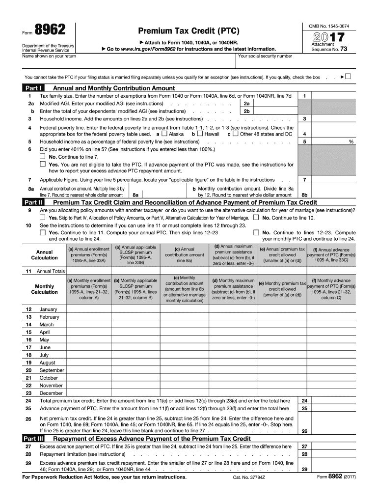  Form 8962 2017