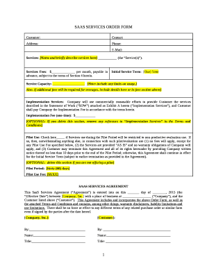 Saas Order Form Template