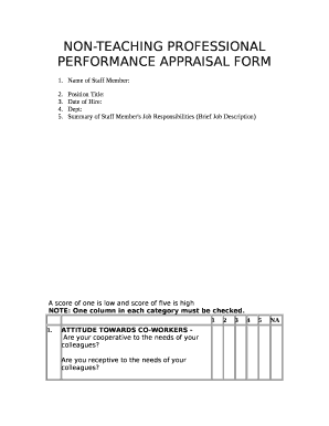Performance Appraisal Form for Non Teaching Staff