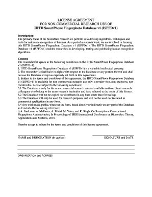 IIITD SmartPhone Fingerphoto Database V1 ISPFDv1  Form