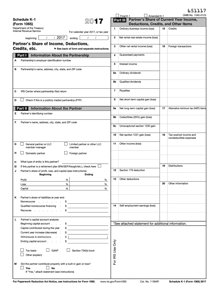  Schedule K 1  Form 2017