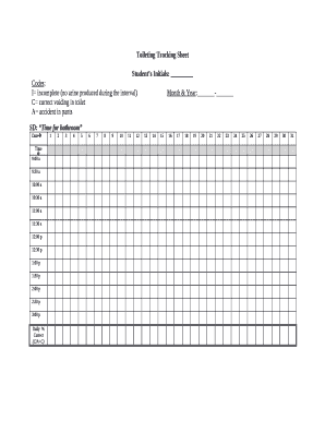 Toileting Tracking Sheet  Form