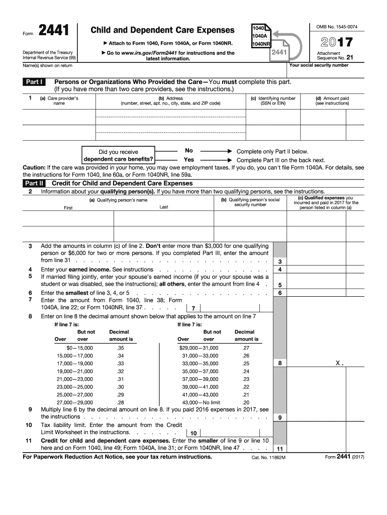  Form 2441 2017