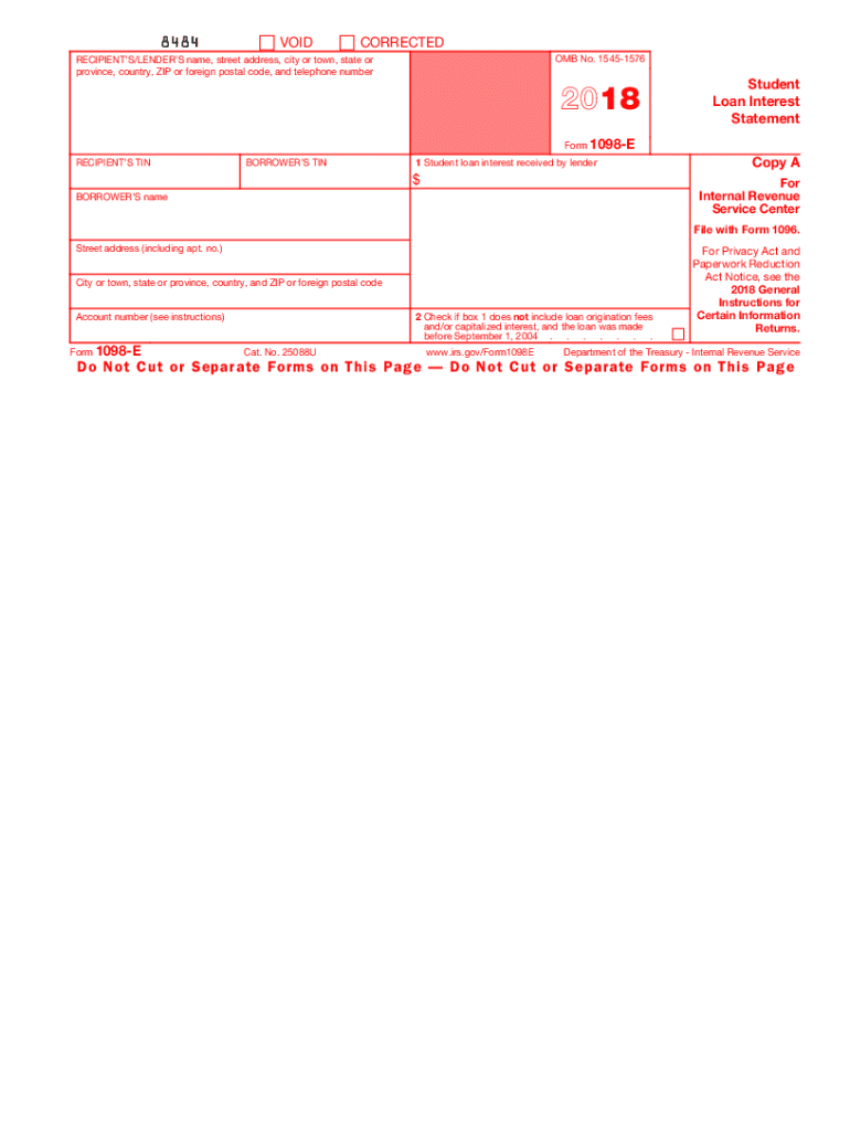  1098 Form 2018