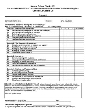 Formative Evaluation Classroom Observation &amp; Student Achievement Goal General EdSpecial Ed