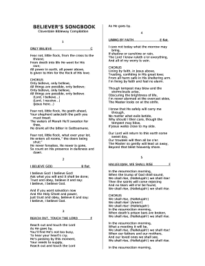 Cloverdale Bibleway Songbook  Form