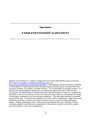 Farm Partnership Agreement PDF  Form