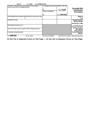  Form 5498 ESA Coverdell ESA Contribution Information 2017