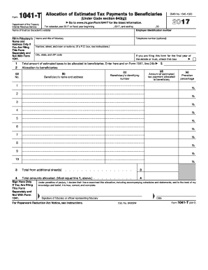  1041 T  Form 2017
