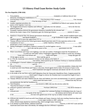 U S History Final Exam Study Guide PDF  Form