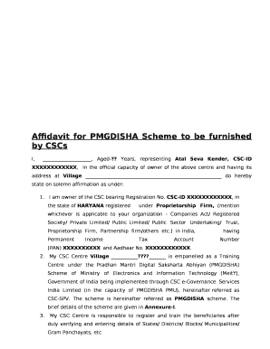 Pmgdisha Affidavit  Form