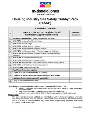 Subbypack  Form