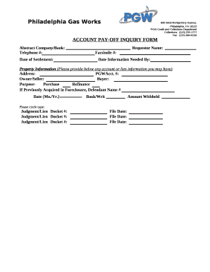 Pgw Payoff Request Form