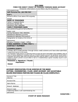 Direct Credit System Pension  Form