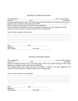 Property Handover Letter Sample  Form