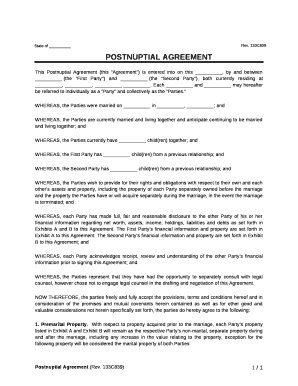 POSTNUPTIAL AGREEMENT  Form