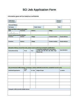 Sci Application Form