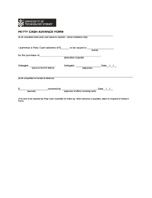 Cash Advance Form Template