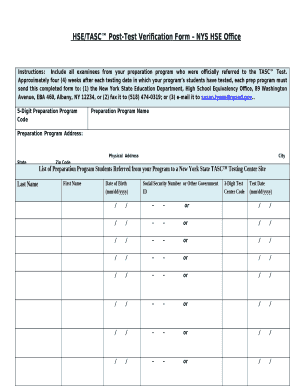 Form Requesting Copy of Tasc