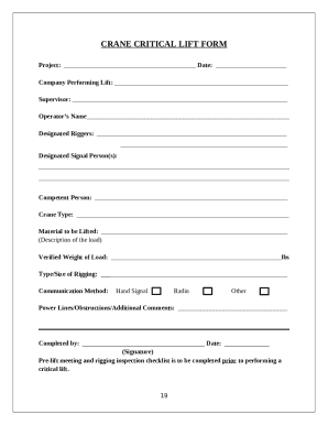 Rigging Plan Template  Form