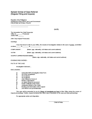 Case Referral Sample  Form