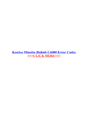 Konica Minolta C6000 Error Code List  Form