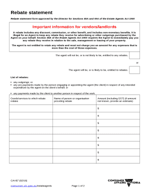 Rebate Form Template