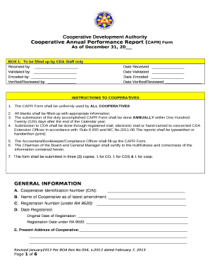 Cooperative Annual Progress Report  Form