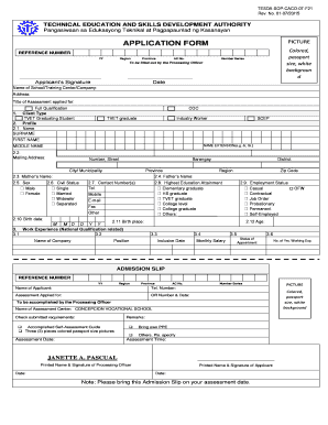 Application Form Tesda