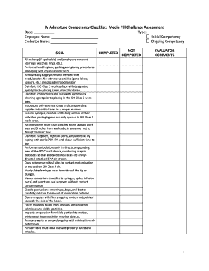 Iv Competency Checklist  Form
