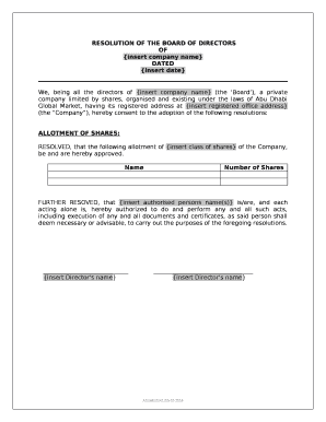 Share Allotment Document  Form