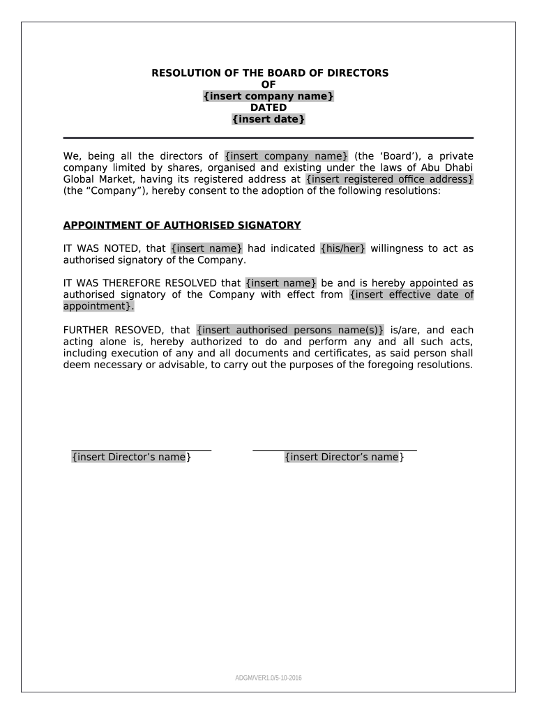  Authorised Signatory 2016-2024