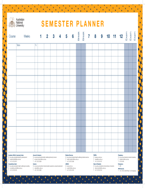 Semester Planner  Form