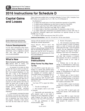  Instructions for Schedule D  Form 2016