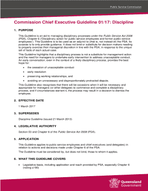 Commission Chief Executive Guideline 0117 Discipline  Form