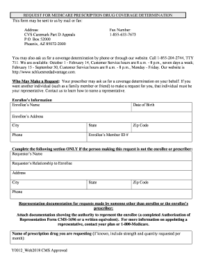 CVS Caremark Part D Appeals  Form