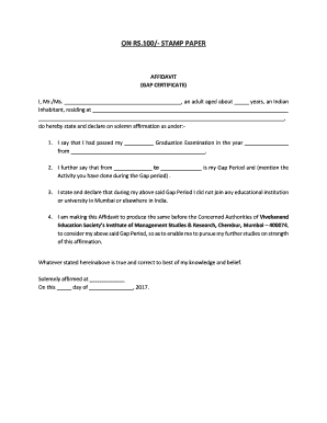 Gap Certificate Format