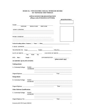 MEDICAL PSYCHIATRIC SOCIAL WORKERS BOARD  Form