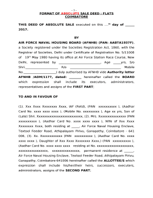 Sale Deed Format PDF