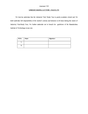 Undertaking Format in Word