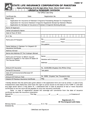 State Life Insurance Form Download