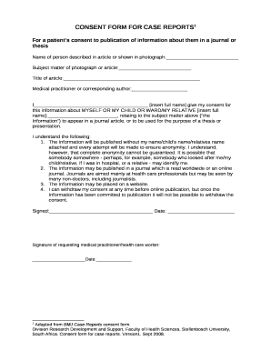 Consent Form Template Case Report