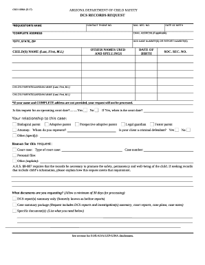 Dcs Records Request  Form