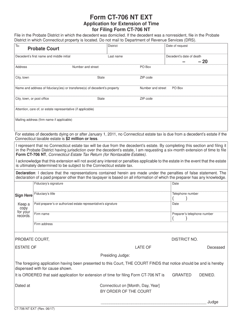  Form Ct 706 Nt Ext 2017