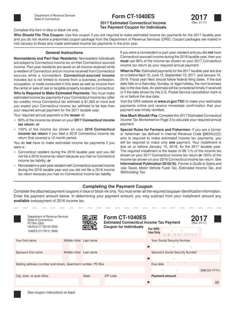  Form CT 1040ES Form CT 1040ES  CT Gov 2017